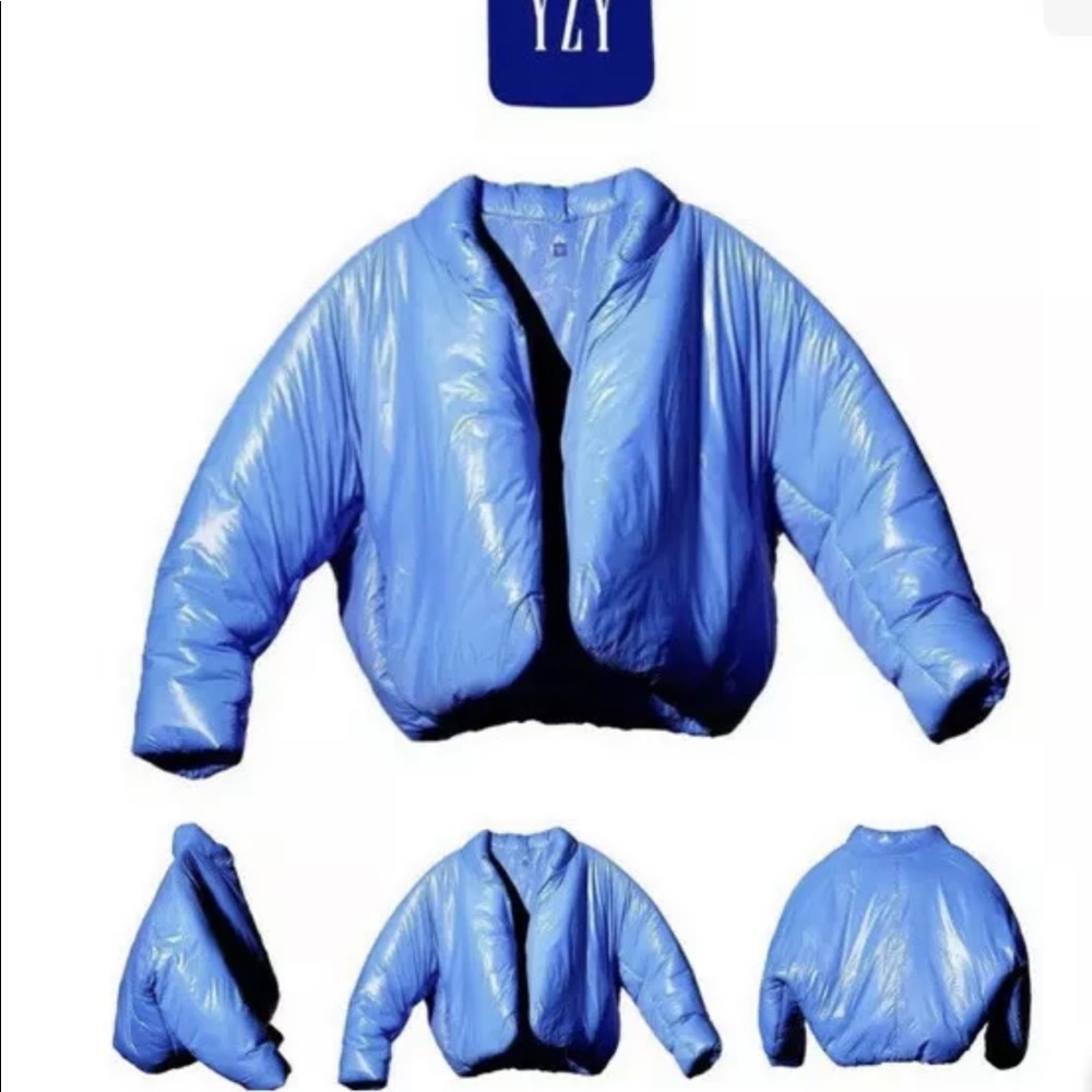 NEW YEEZY X GAP ROUND Cropped Jacket Blue Puffer Fall 2021 Kanye West Size XL
